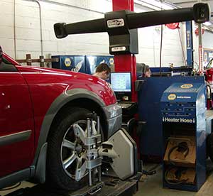 Wheel alignment at Hoover Street Auto Repair in Ann Arbor, MI